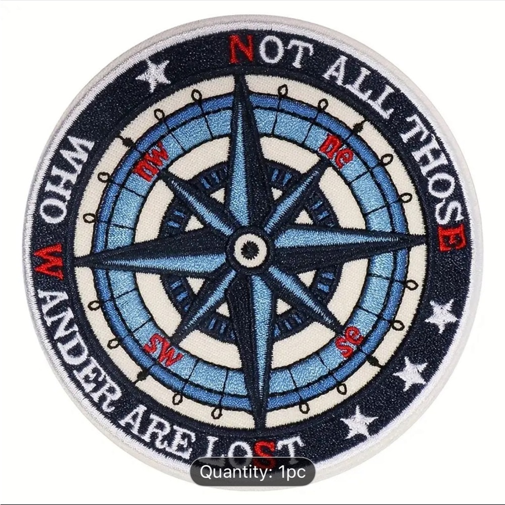 Compass Design Round Clothing Patch